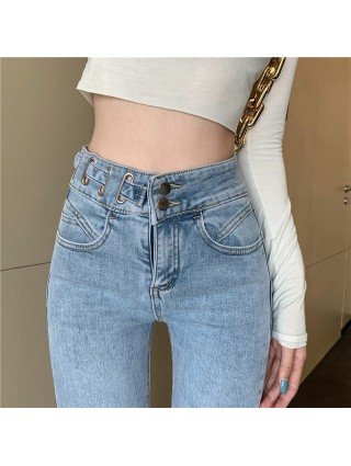 Kelnės ir pėdkelnės-Džinsai-Stretch aukšto juosmens moteriški džinsai