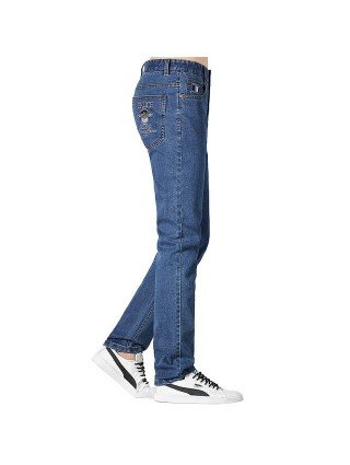 Kelnės-Džinsai-Vyriški džinsai Žiemos mada Mėlyni džinsai Super kokybė