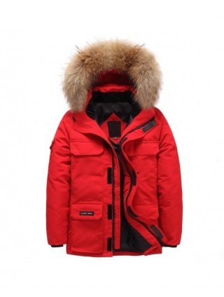Outerwear & Jackets-Jackets-Brand Winter Jacket Men Fur Collar