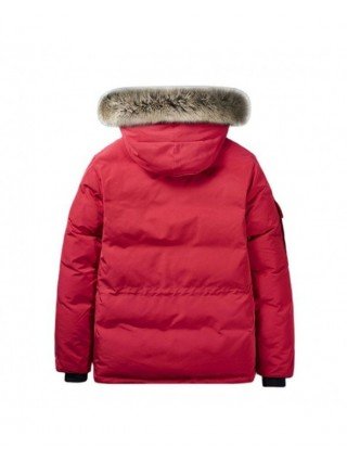 Outerwear & Jackets-Jackets-Brand Winter Jacket Men Fur Collar