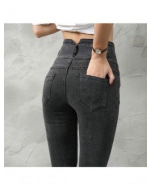 Bottoms-Pants & Capris-New High Waist Velvet Thick Jeans Female