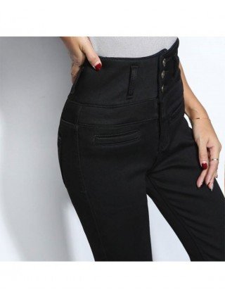 Bottoms-Pants & Capris-New High Waist Velvet Thick Jeans Female