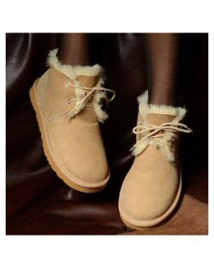 Women's Shoes-Boots-Fashion Real Wool Genuine Sheepskin Leather