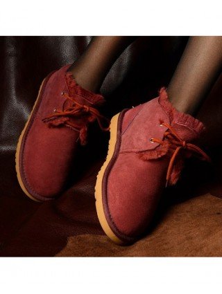 Women's Shoes-Boots-Fashion Real Wool Genuine Sheepskin Leather