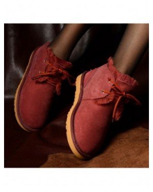 Women's Shoes-Boots-Fashion Real Wool Genuine Sheepskin Leather