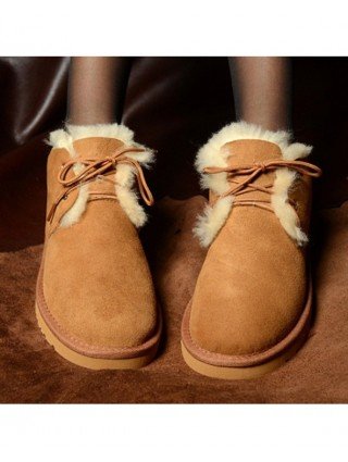 Women's Shoes-Boots-Fashion Real Wool Genuine Sheepskin Leather