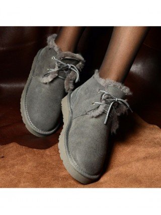 Women's Shoes-Boots-Fashion Real Wool Genuine Sheepskin Leather