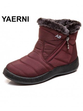 Women's Shoes-Boots-YAERNI Women Boots 2023 New Waterproof Snow