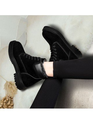 Women's Shoes-Boots-Suede Leather Women Winter Ankle Boots for