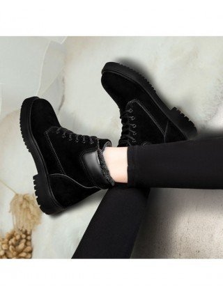 Women's Shoes-Boots-Suede Leather Women Winter Ankle Boots for