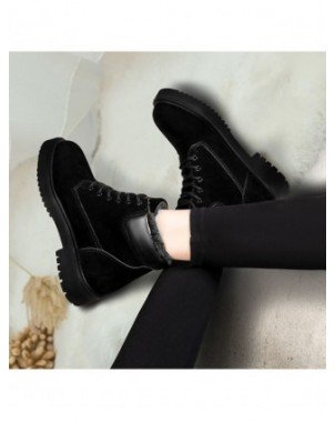 Women's Shoes-Boots-Suede Leather Women Winter Ankle Boots for