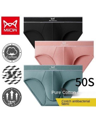 MiiOW 3Pcs Sexy Mesh Men Boxer Underwear Graphene Antibacterial