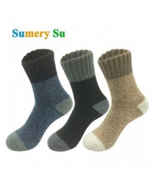 Underwear & Loungewear-Socks-3 Pairs Wool Socks Vintage Warm