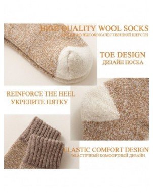 Underwear & Loungewear-Socks-3 Pairs Wool Socks Vintage Warm