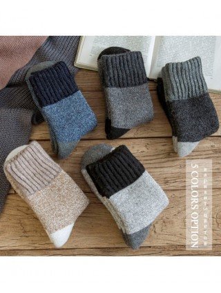 Underwear & Loungewear-Socks-3 Pairs Wool Socks Vintage Warm