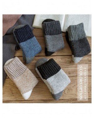 Underwear & Loungewear-Socks-3 Pairs Wool Socks Vintage Warm