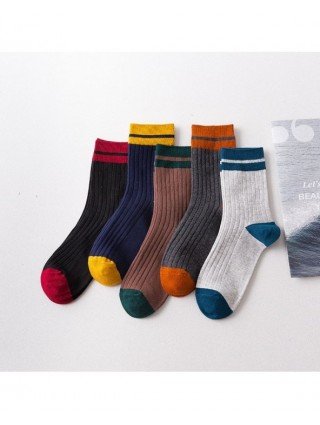 Underwear & Loungewear-Socks-5 Pairs Autumn And Summer Socks