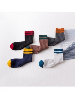 Underwear & Loungewear-Socks-5 Pairs Autumn And Summer Socks