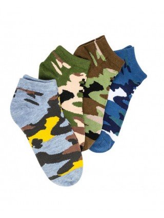 Underwear & Loungewear-Socks-4 pairs Men Ankle Socks Camouflage