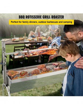 Virtuvė-Kepiniai-VEVOR 60KG / 132LBS elektrinis skrudinimo grilis 2 in 1 BBQ Rotisserie Grill
