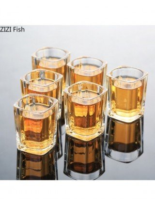 Kitchen-Drinkware-6pcs Luxurious Transparent Glass Small Wine