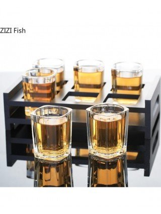 Kitchen-Drinkware-6pcs Luxurious Transparent Glass Small Wine