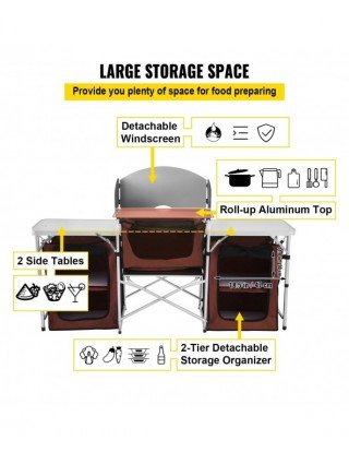 Furniture-Outdoor Furniture-VEVOR Camping Outdoor Kitchen Table