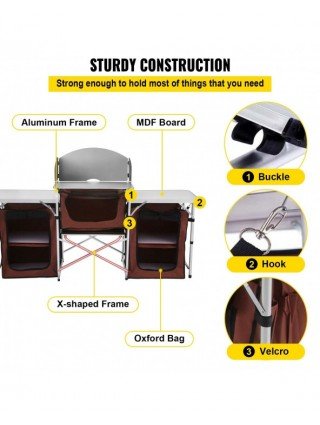 Furniture-Outdoor Furniture-VEVOR Camping Outdoor Kitchen Table