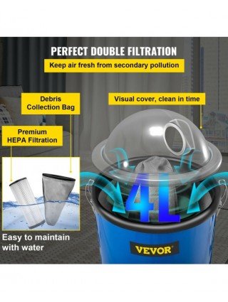 Home Improvement-Pumps-VEVOR Home Vacuum Cleaner 4L Commercial