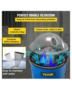 Home Improvement-Pumps-VEVOR Home Vacuum Cleaner 4L Commercial