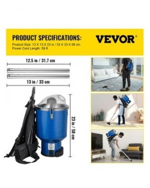 Home Improvement-Pumps-VEVOR Home Vacuum Cleaner 4L Commercial