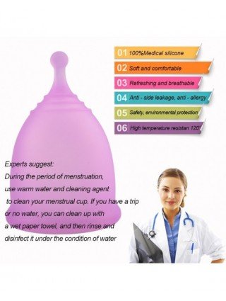 Sveikata-Asmens sveikatos priežiūros reikmenys-2 vnt Menstruacinis puodelis Moteriškos higienos