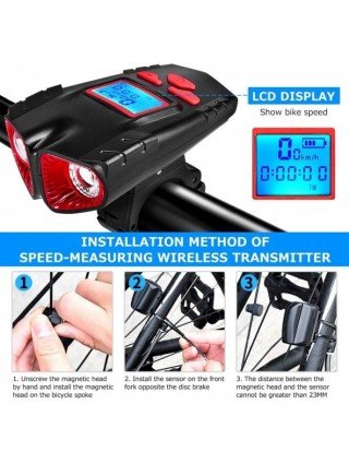 Cycling-Bicycle Lights-Double Bicycle Light Speedometer