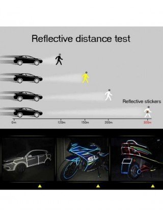 Dviračiu Sportas-Dviračių žibintai-1cm * 8m dviračių lipdukai šviesą atspindinčios juostos