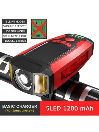 Cycling-Bicycle Lights-5 In 1 Bike Light USB Charge Bicycle