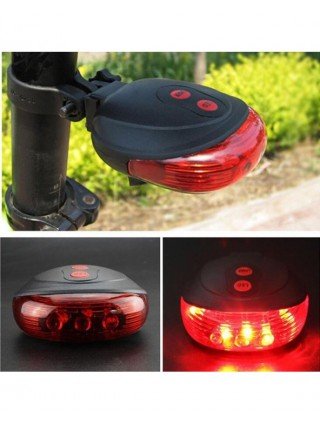 Cycling-Bicycle Lights-5 LED Bicycle Rear Light 2 Laser Bike