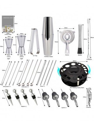 Kitchen-Drinkware-Bartender Kit:1-30-piece Cocktail Shaker Set
