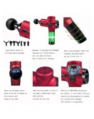 2500mAH 30 Speeds Massage Gun Deep Tissue Muscle Massager Pain