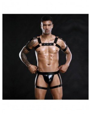 Seksuali apranga-Vyrams-Seksualūs vyriški erotiški krūtinės diržai fetišas BDSM „Bondage“