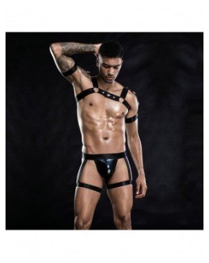 Seksuali apranga-Vyrams-Seksualūs vyriški erotiški krūtinės diržai fetišas BDSM „Bondage“