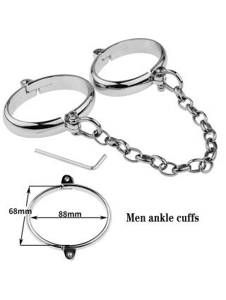 BDSM-Antkakliai-Antrankiai kulkšnies rankogaliai ovalo tipo metalinis užraktas, BDSM fetišas