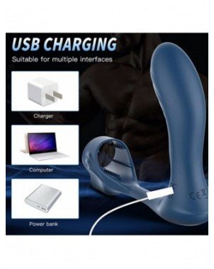 Vibratoriai, Dildo-Įvairūs-Male Prostate Massage Cock Penis Sleeve Cockring Dildo Vibrator Anal