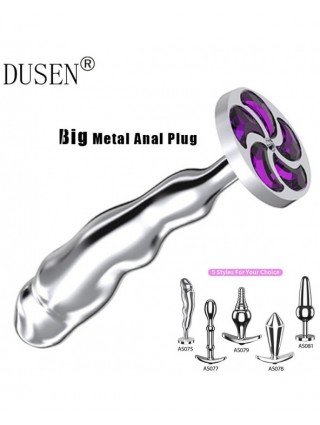 Analiniai žaisliukai-Analiniai kaiščiai-Big Crystal Anal Toys Butt Plug Stainless Steel Anal