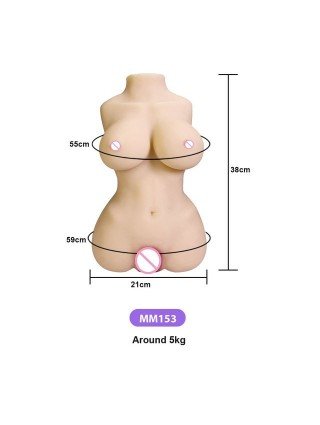 Sekso lėlės-Tikroviškos-Half Sex Doll Dual channel Big Breast