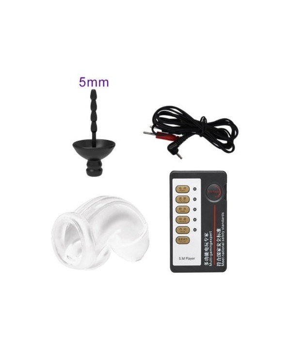 BDSM-Įvairūs-Newest Electric Chastity Cage Urethral Sound
