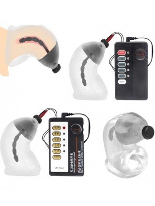 BDSM-Įvairūs-Newest Electric Chastity Cage Urethral Sound