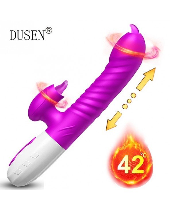 Double Tongue Cunnilingus Vibrator Telescopic