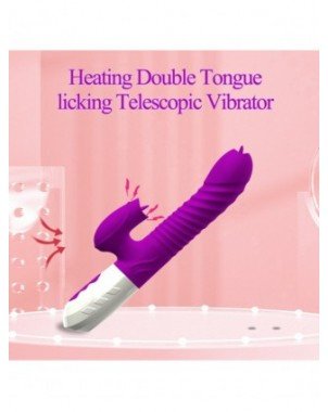 Vibratoriai, Dildo-Dvigubi – klitoriniai-Dvigubas liežuvis Cunnilingus vibratorius teleskopinis