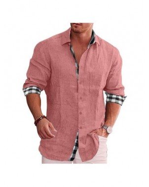 Outerwear & Jackets-Shirts-New Men's Cotton Linen Shirts Loose