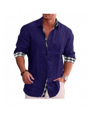 Outerwear & Jackets-Shirts-New Men's Cotton Linen Shirts Loose